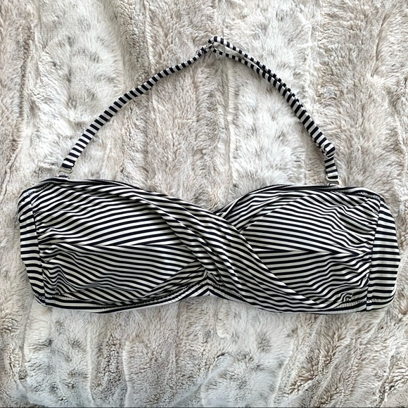 Garnet Hill Other - Garnet Hill Striped Bandeau Halter Bikini Top
